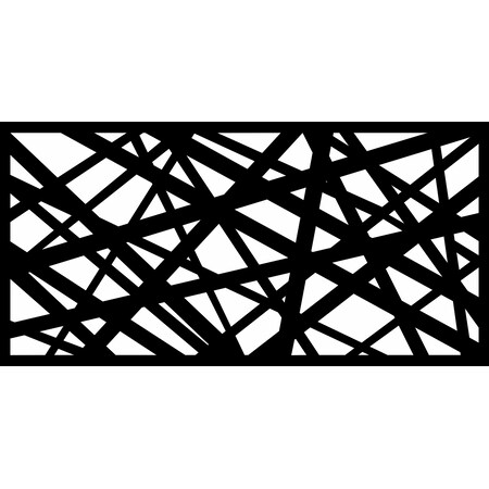 Highlanderhome LaserCut Metal Privacy Fence, AlgebraStrike, Black, 24" x 48"/pc AlgebraStrike_Black_1pc